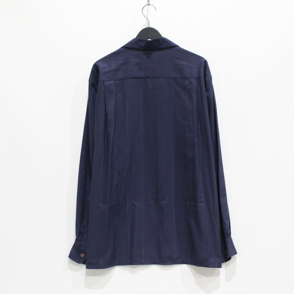 KASURI OPEN COLLAR SHIRT L/S #NAVY [23FW-WMS-OC07]