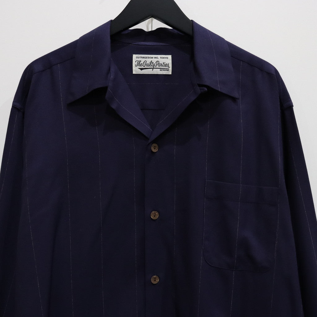 KASURI OPEN COLLAR SHIRT L/S #NAVY [23FW-WMS-OC07]