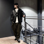 TBKB | SHORT LEATHER MONSTER PARKA #BLACK [FW23-TBKB01]