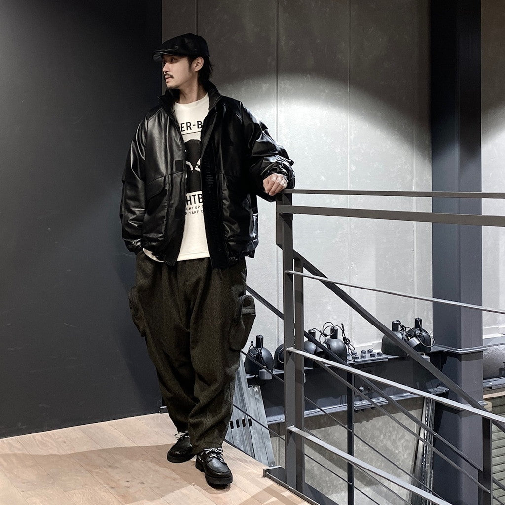 TBKB | SHORT LEATHER MONSTER PARKA #BLACK [FW23-TBKB01]