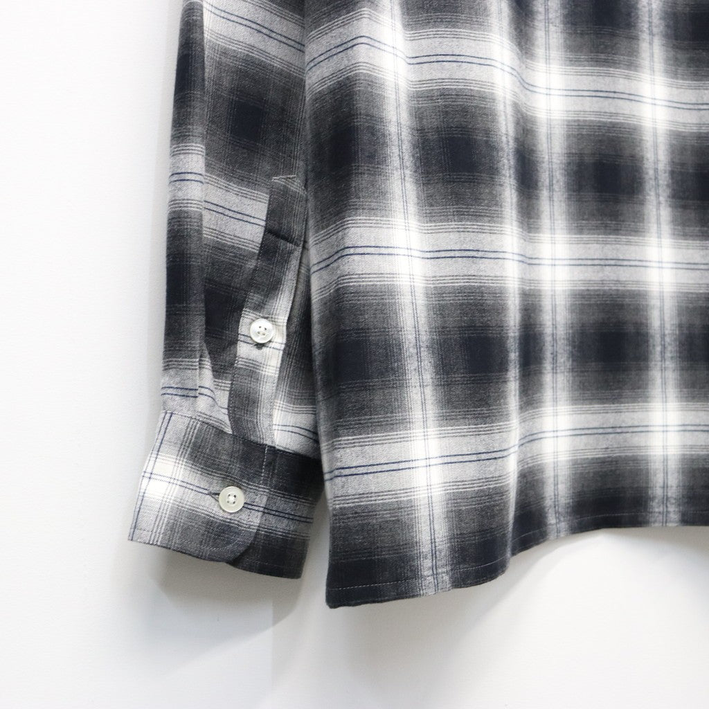 OMBRE CHECK OPEN COLLAR SHIRT L/S ( TYPE-1 ) #GRAY [26SS-WMS-OC11]
