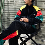 平絨運動褲#黑/綠 [23FW-WMO-TP06]