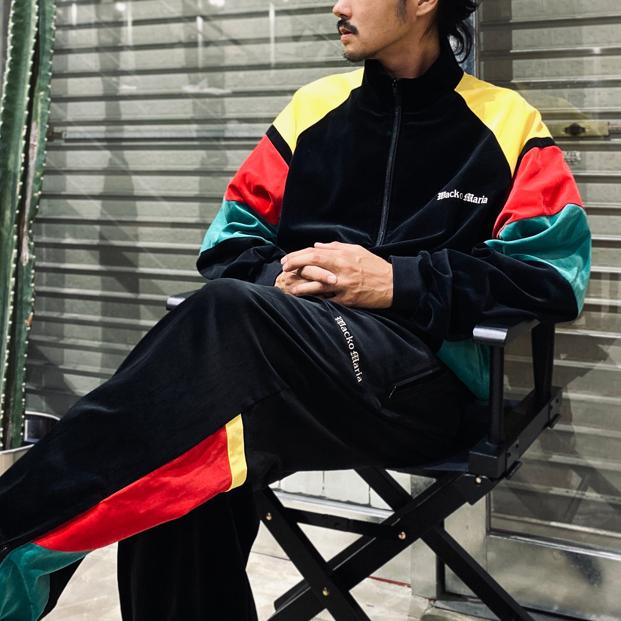 平絨運動褲#黑/綠 [23FW-WMO-TP06]