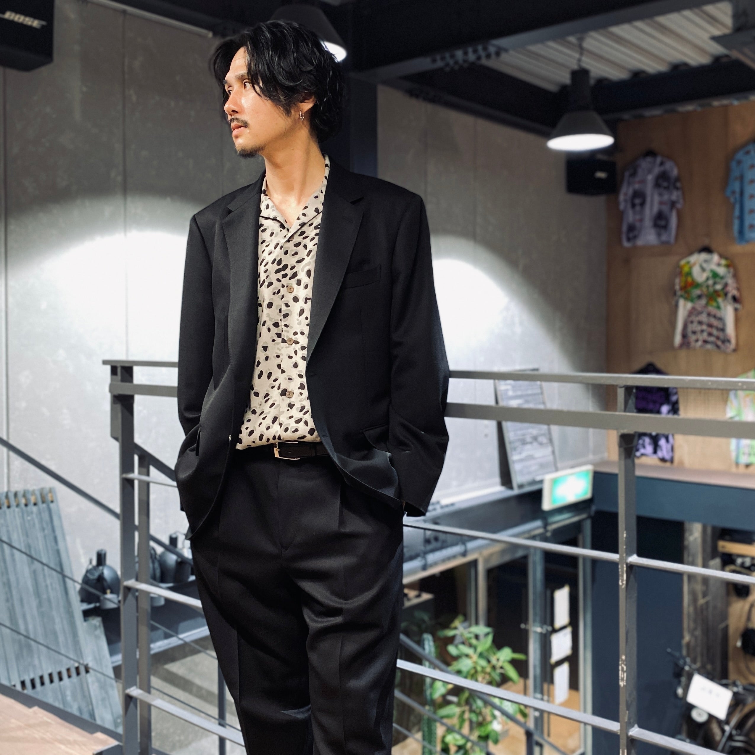 HAWAIIAN SHIRT L/S -TYPE 3- #GRAY [23FW-WMS-HI06]