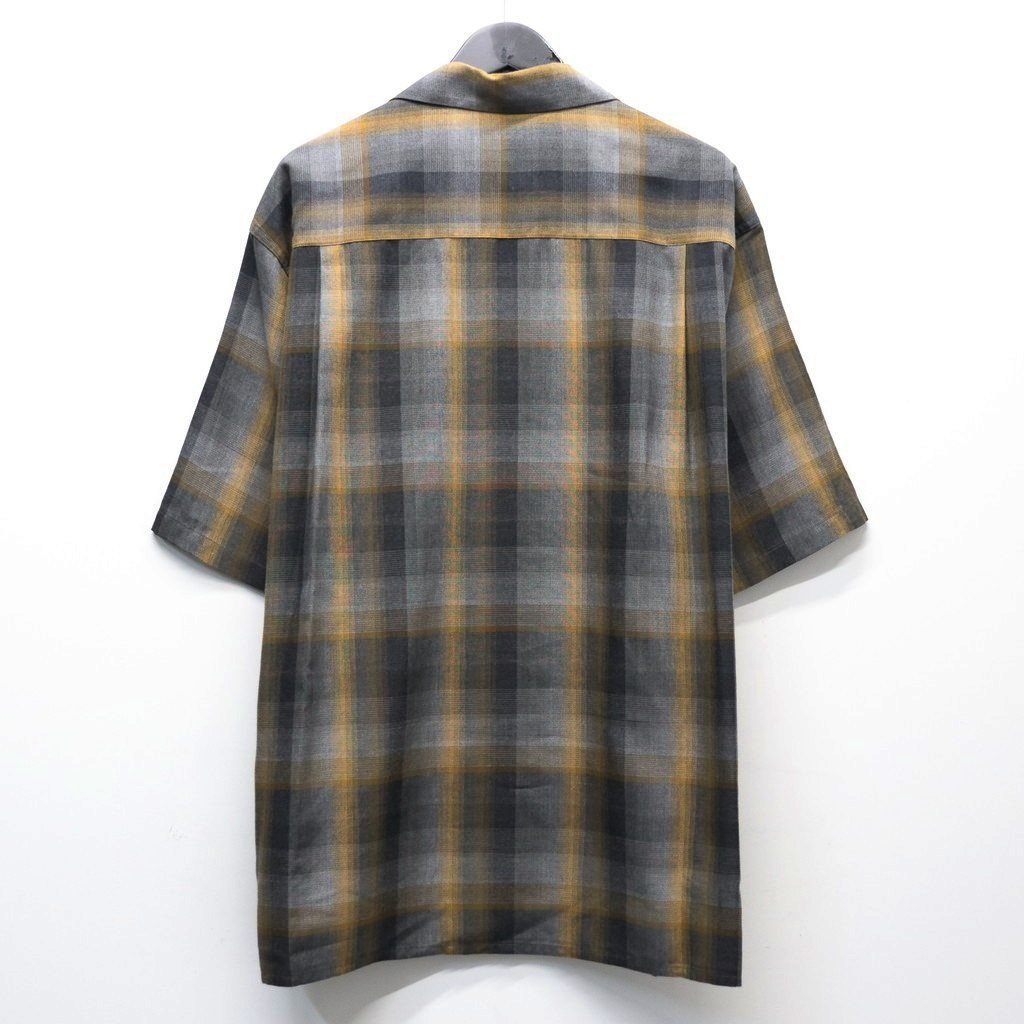 OMBRE CHECK OPEN COLLAR SHIRT S/S ( TYPE-1 ) #GRAY [26SS-WMS-OC09