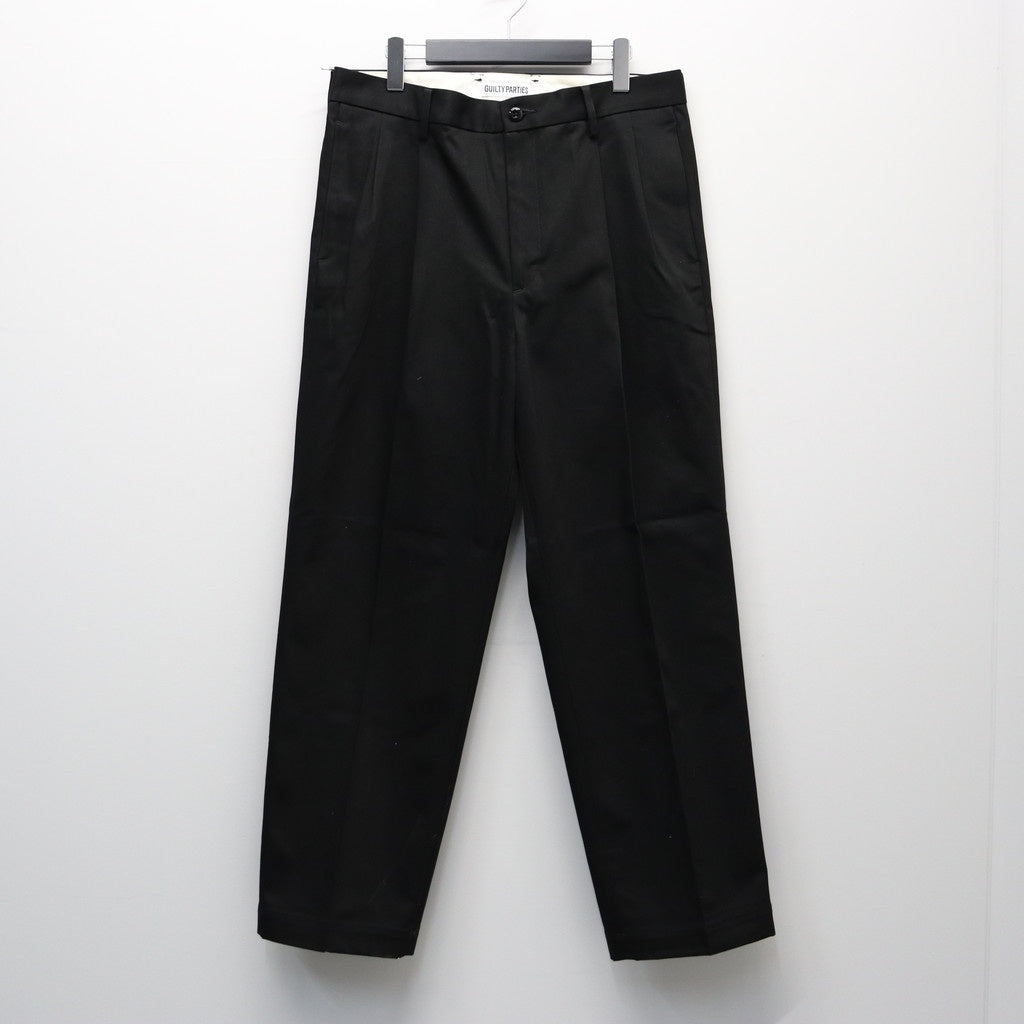 DOUBLE PLEATED CHINO TROUSERS ( TYPE-1 ) #BLACK [25FW-WMP-PT01]