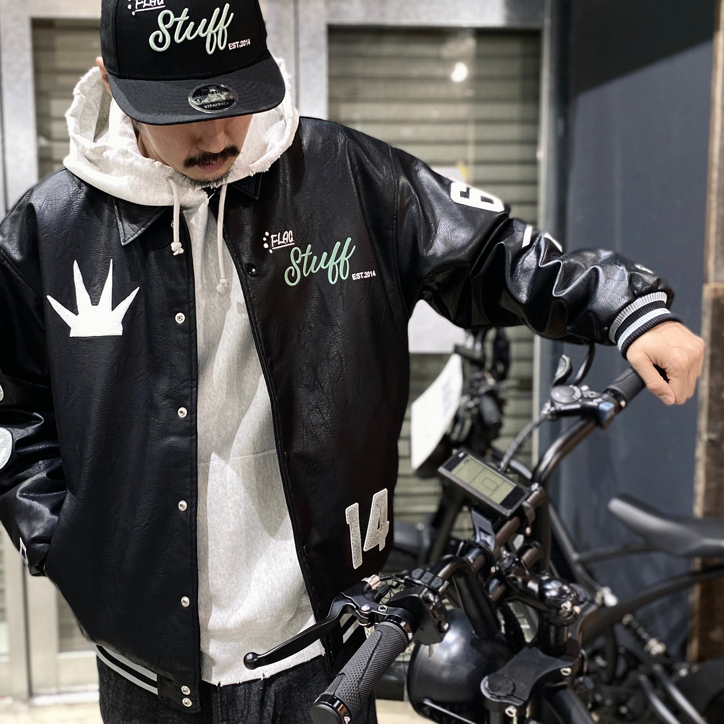 MAJESTIC | VARSITY JACKET #BLACK [23AW-FS-02/FS1281]