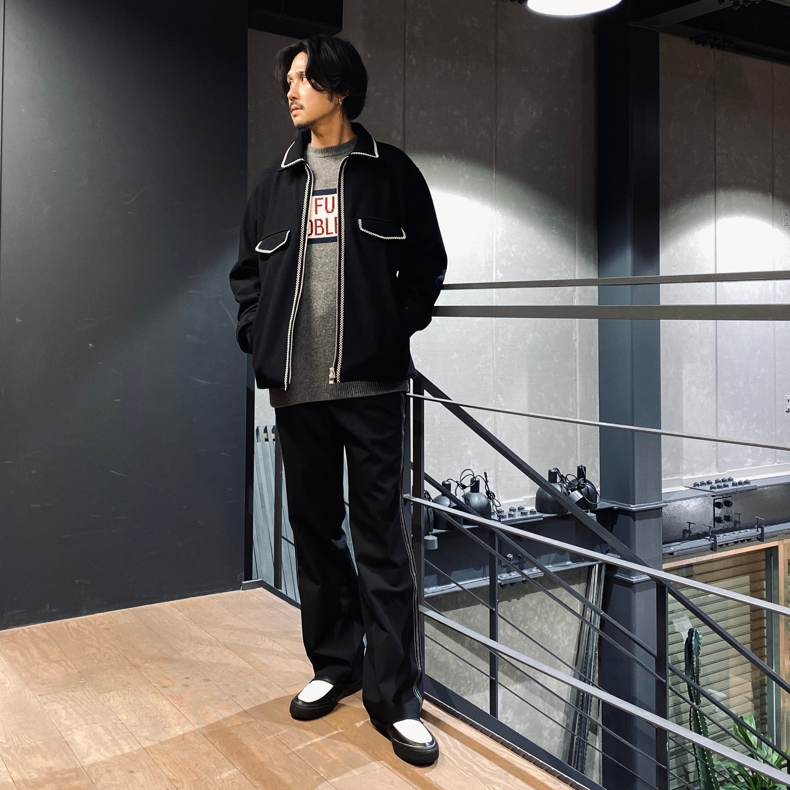 4 STITCHES WIDE SLACKS #BLACK [SC2310-PN06]