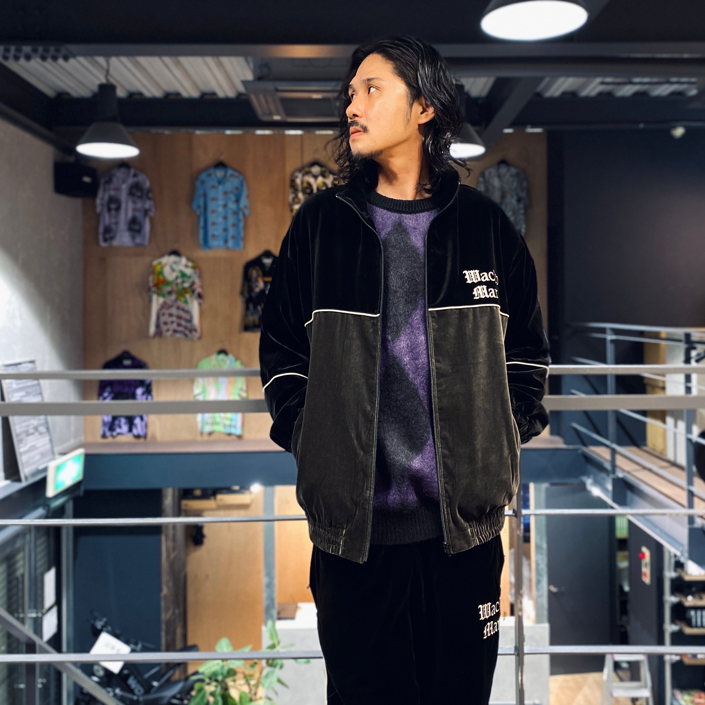 天鵝絨運動外套#黑色 [23FW-WMO-TJ02]