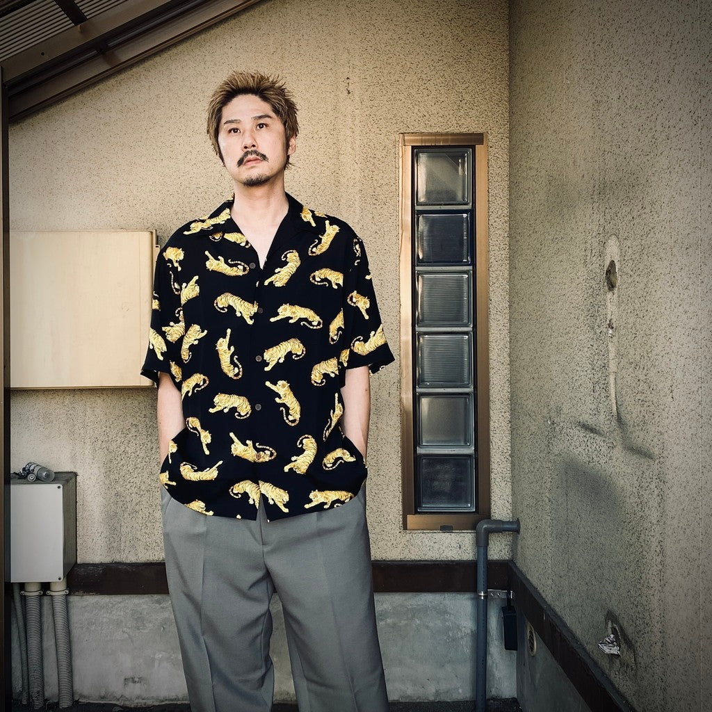 HAWAIIAN SHIRT S/S (TYPE-8) #BLACK [25SS-WMS-HI08]