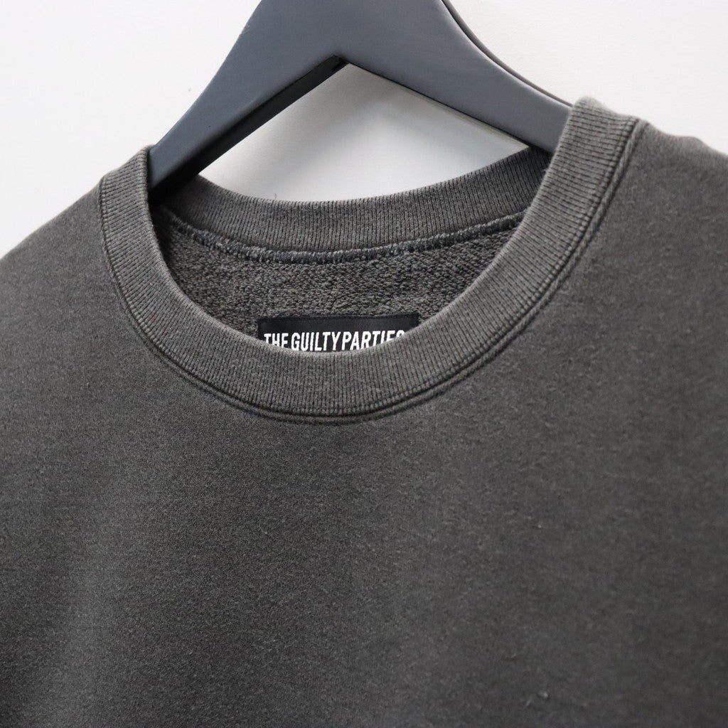 WASHED MIDDLE WEIGHT CREW NECK SWEAT SHIRT ( TYPE-3 ) #GRAY/GREEN [26FWE-WMC-SS05]