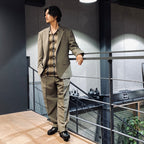 OMBRE CHECK OPEN COLLAR SHIRT L/S -TYPE 4- #BROWN [23FW-WMS-OC04]