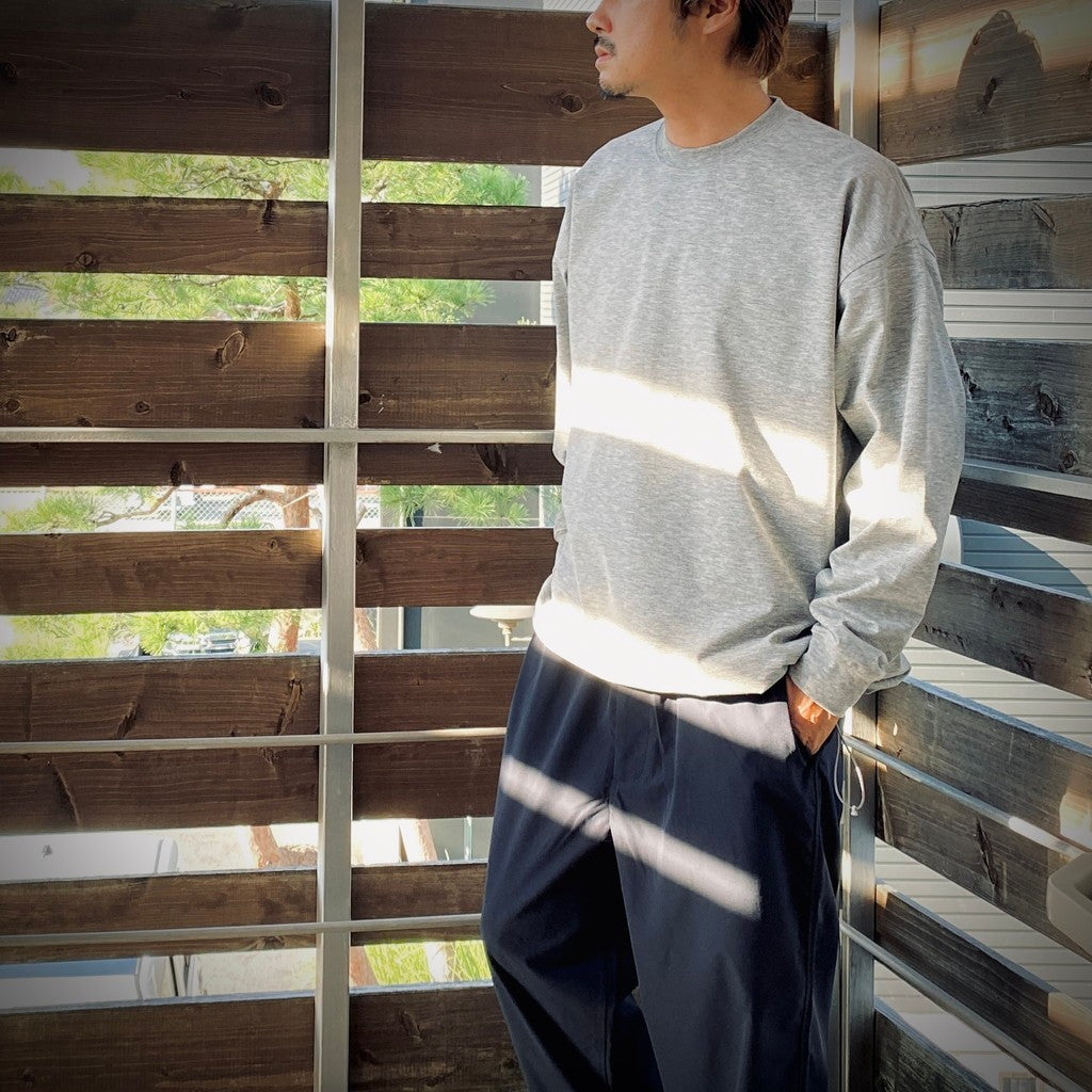 TECH DRAWSTRING TEE L/S #HEATHER GRAY [BE-31025W]