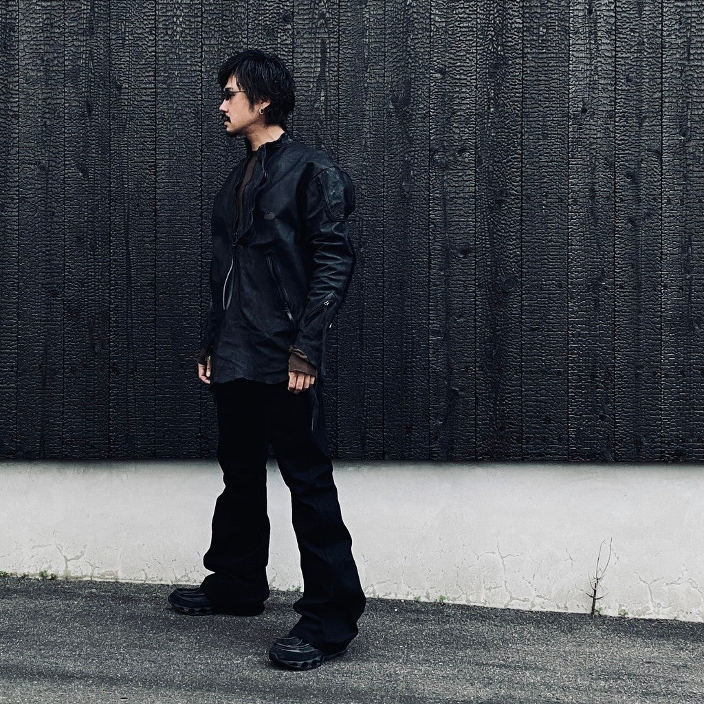 Rustic Edged Easy Rider's (VEGETABLE TANNING PIG LEATHER) #BLACK [M-P1-LW3]