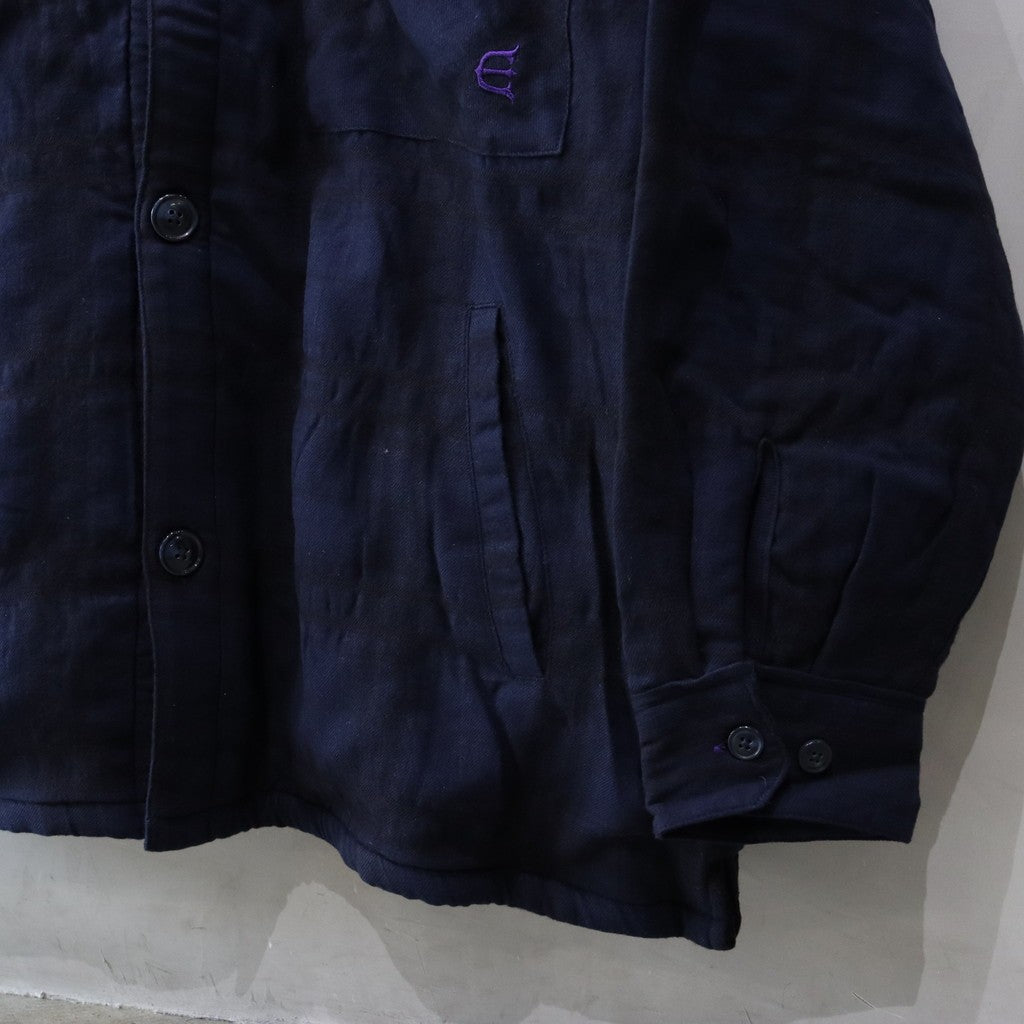 SHAO PLAID FLEECE JACKET #NAVY [24FW-JK08]