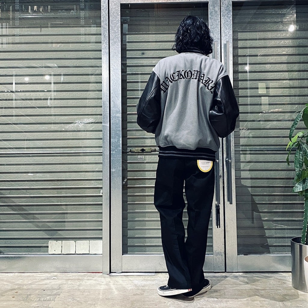 LEATHER VARSITY JACKET -B- (TYPE-2) #GRAY [24FW-WMO-BL16]