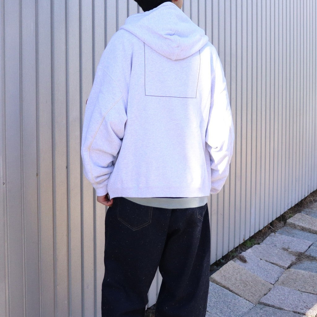 SOLID LOOSE ZIP HOODY #GREY [CES28CS07]