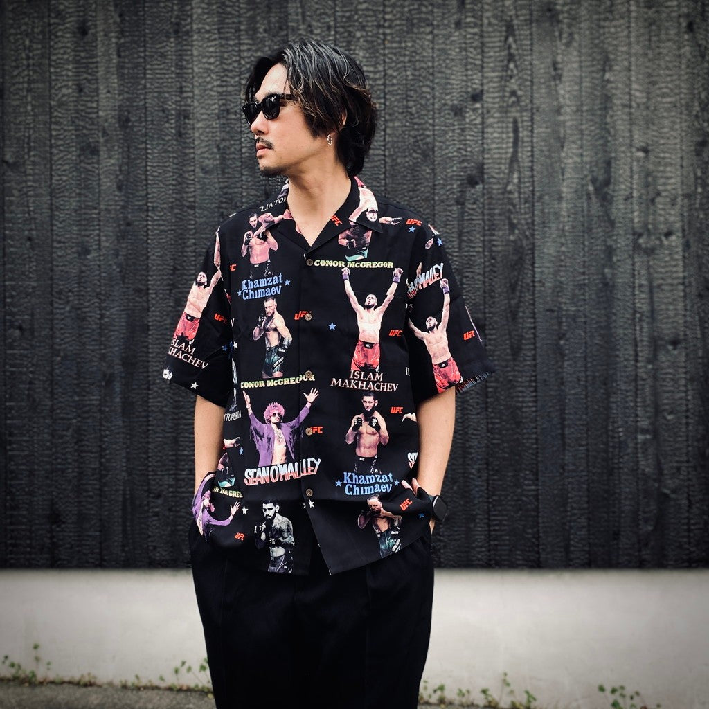 UFC | S/S HAWAIIAN SHIRT ( TYPE-1 ) #BLACK [UFC-WM-HI01]