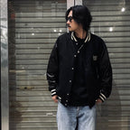 LEATHER VARSITY JACKET -B- -TYPE 2- #BLACK [24SS-WMO-BL10]