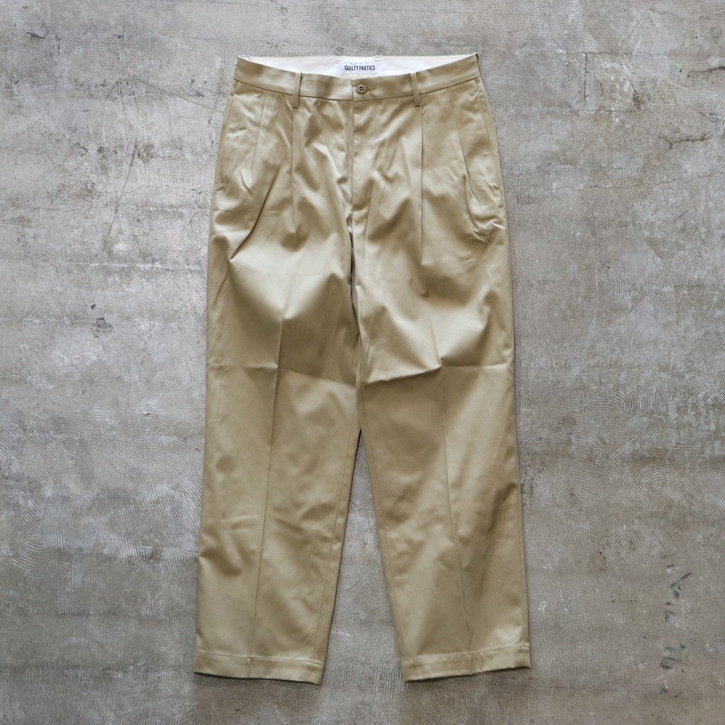 DOUBLE PLEATED CHINO TROUSERS #BEIGE [24FW-WMP-PT02]