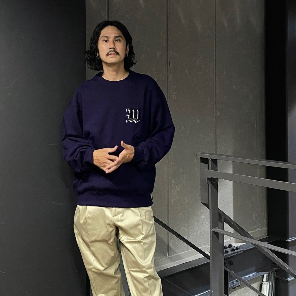 MIDDLE WEIGHT CREW NECK SWEAT SHIRT ( TYPE-2 ) #PURPLE [24FW-WMC-SS08]