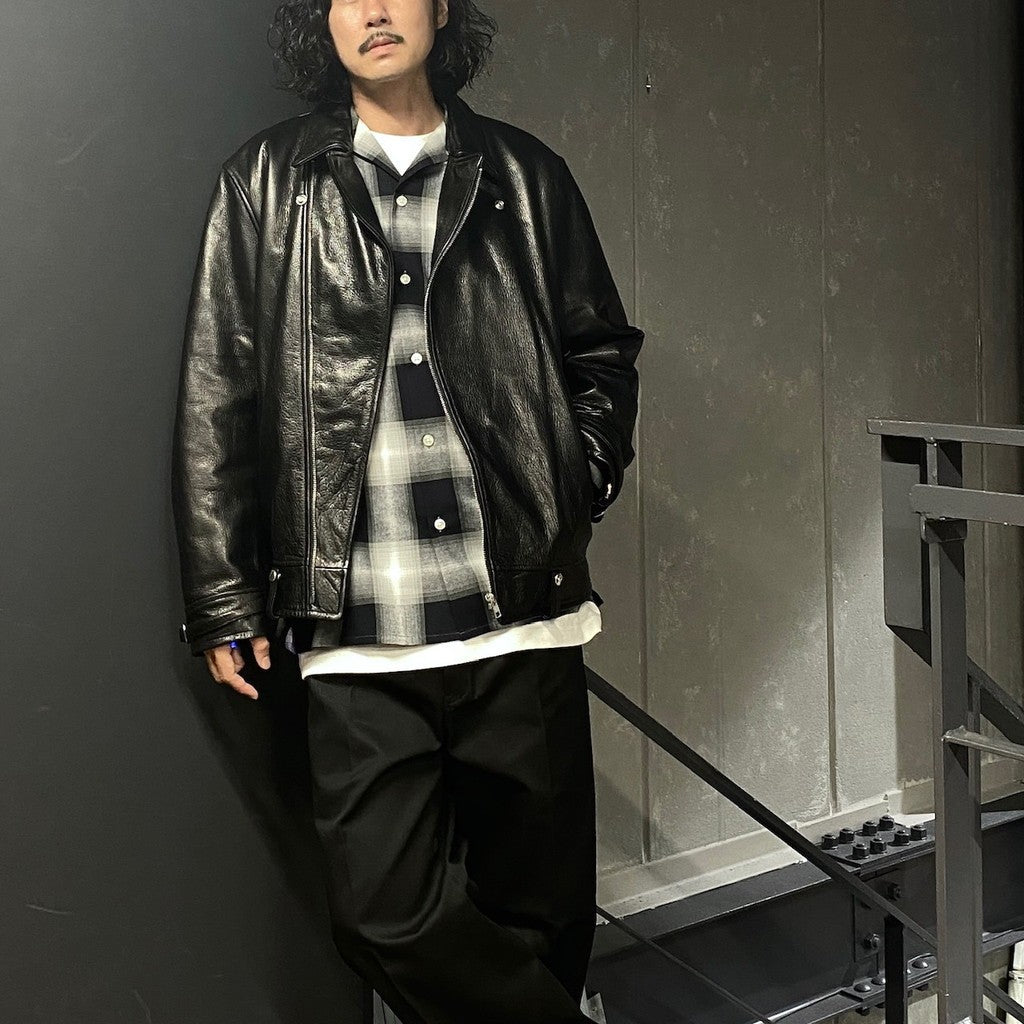 DOUBLE RIDERS LEATHER JACKET ( TYPE-2 ) #BLACK [24FW-WMO-BL04