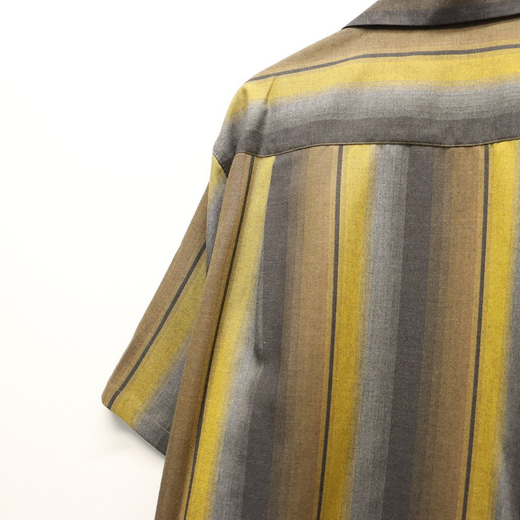 OMBRE STRIPED OPEN COLLAR SHIRT S/S #YELLOW [26SS-WMS-OC12]