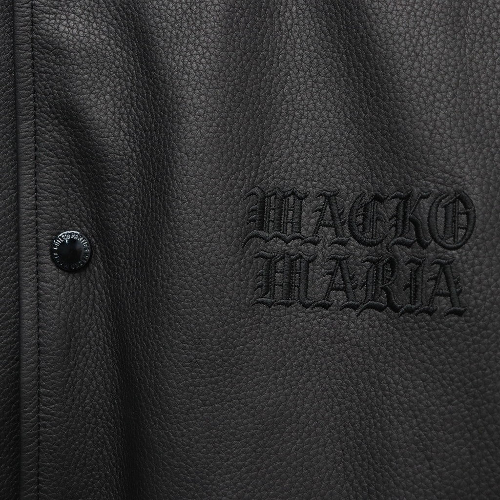 LEATHER VARSITY JACKET ( TYPE-2 ) #BLACK [26SSE-WMO-BL02]