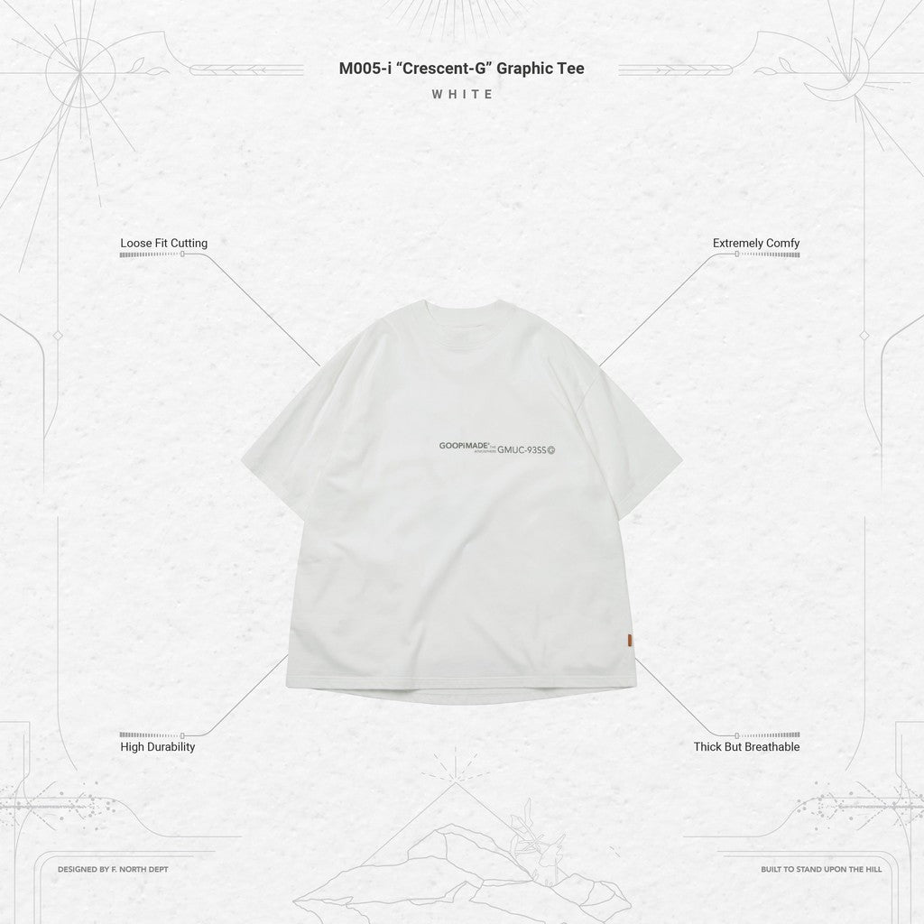 M005-i 「Crescent-G」 Graphic Tee #WHITE [GOOPI-24SS-APR-04]