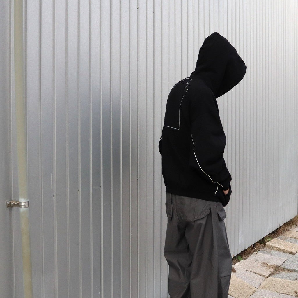 純色寬鬆連帽衫 #黑色 [CES28CS13]