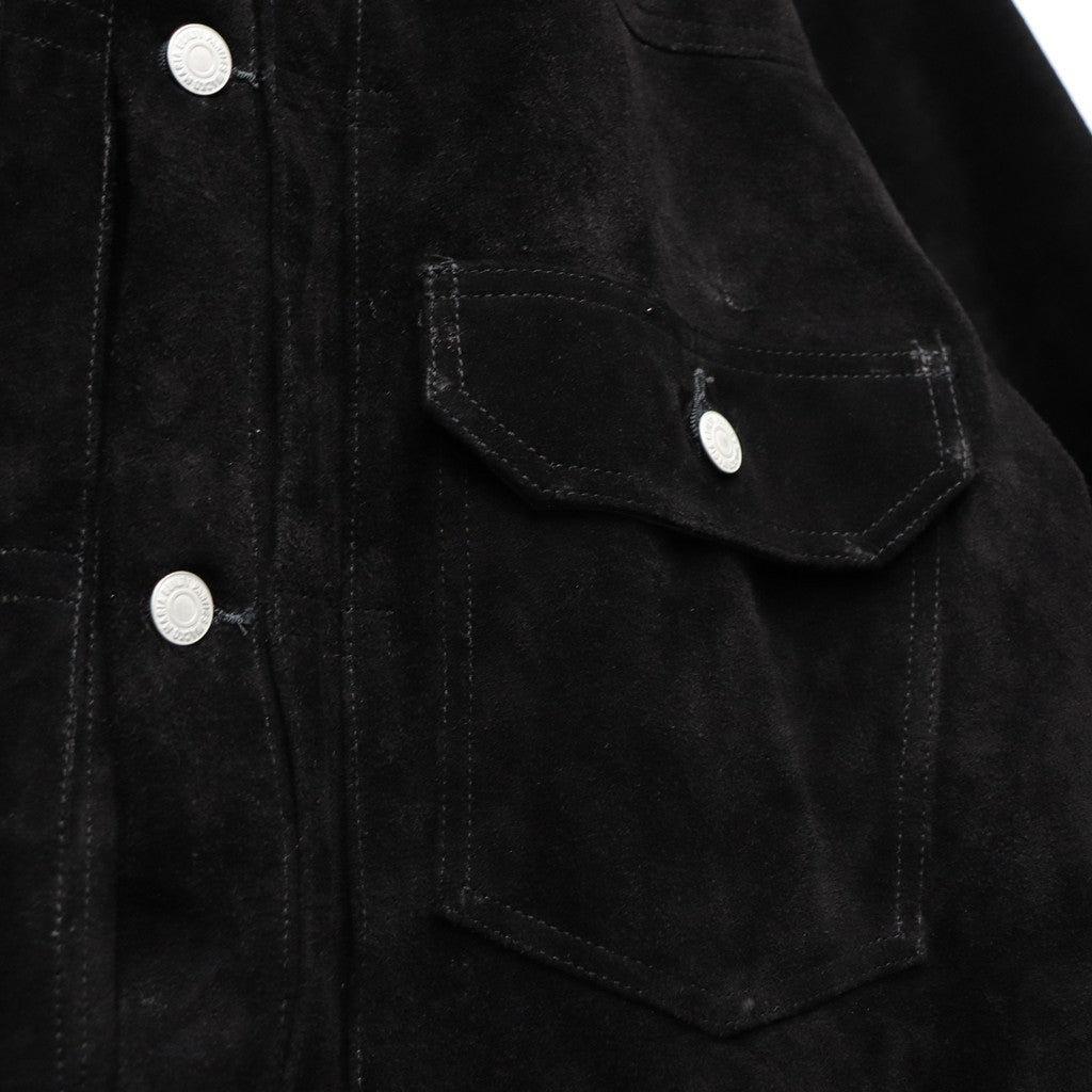 SUEDE LEATHER TRUCKER JACKET ( TYPE-2 ) #BLACK [26SS-WMO-BL04]