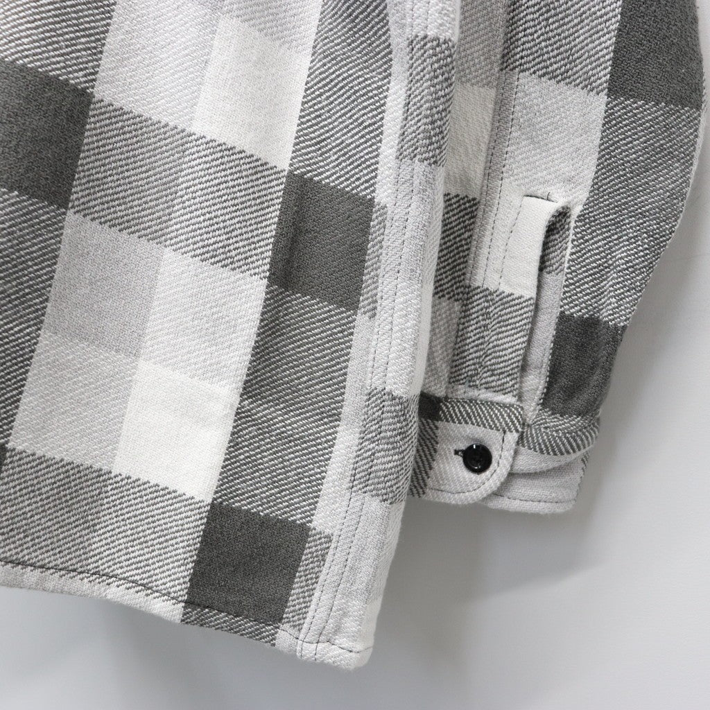 格紋法蘭絨襯衫 #灰×白 [BW252-CFS]