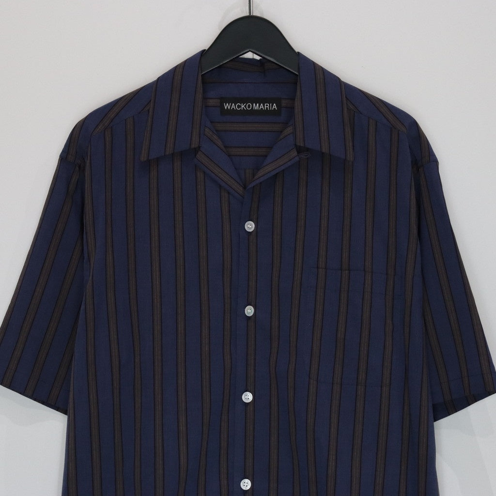 條紋開領襯衫 短袖（TYPE-2）#海軍藍 [25SS-WMS-OC04]