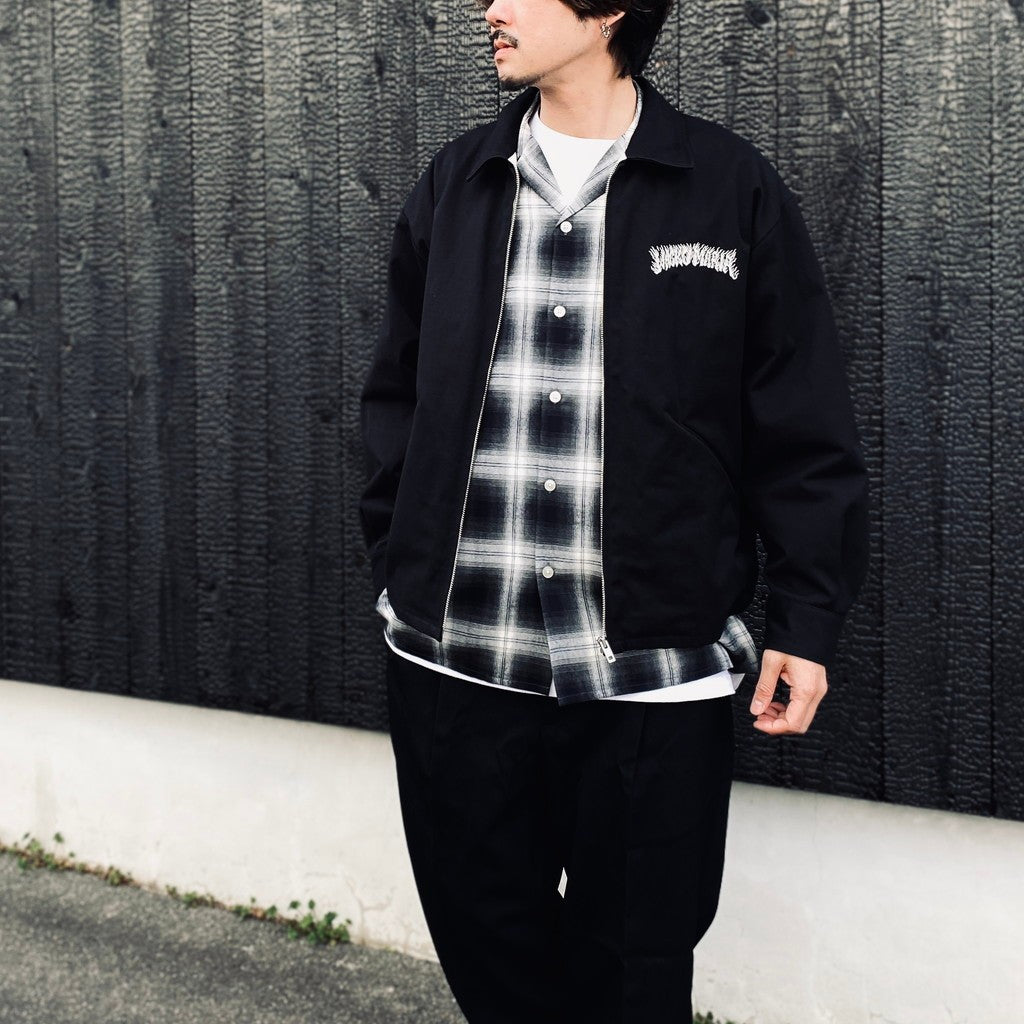 OMBRE CHECK OPEN COLLAR SHIRT L/S ( TYPE-1 ) #GRAY [26SS-WMS-OC11]