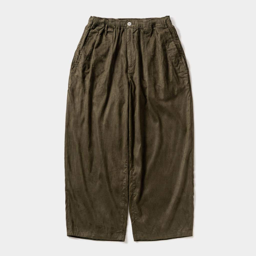 SUEDE BAGGY PANTS #Olive [FW25-B12]