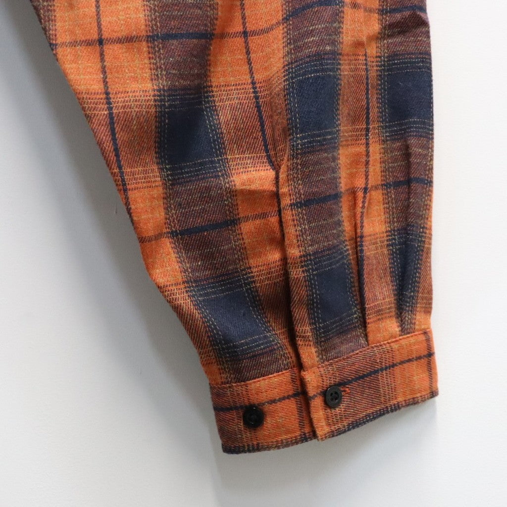 PLAID FLANNEL L/S SHIRT #Navy x Orange [FW26-S02]