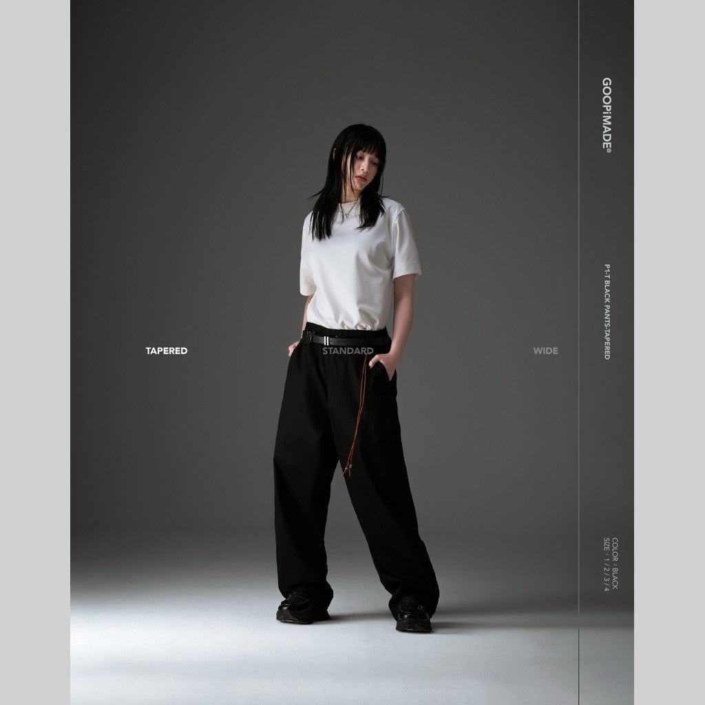 P1-T Black Pants-Tapered #Black [GOOPI-26SS-JUL-03]