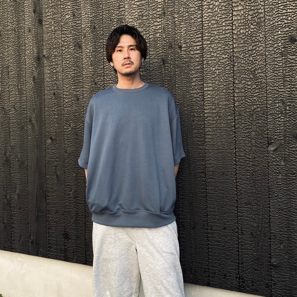 TECH SWEAT CREW S/S #SMOKE BLUE [BE-51026]