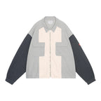 STRIPE CUT SHORT SHIRT JACKET #GREY [CES29JK21]