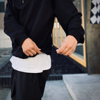 BIO WASHED EASY HALF ZIP SWEAT SHIRTS #BLACK [HOD25AWSWEHZSS]