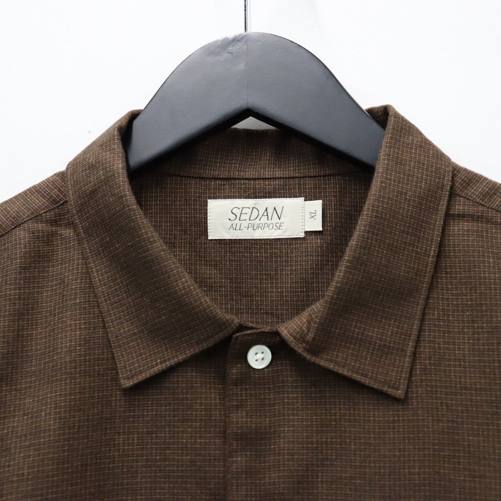 Micro Plaid Open Collar Shirt #Brown [SD26F-SH02]