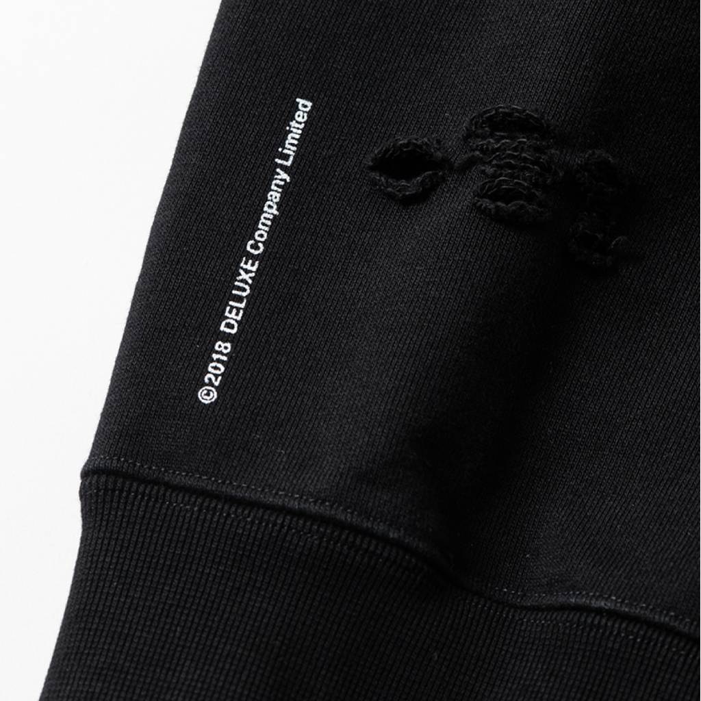 DELUXE | DAMAGE CREW SWEAT #Black [20TH-SW02]