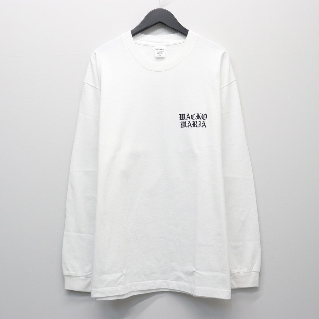WASHED HEAVY WEIGHT CREW NECK LONG SLEEVE T-SHIRT ( TYPE-1 ) #WHITE/BLACK [26SSE-WMT-LT04]