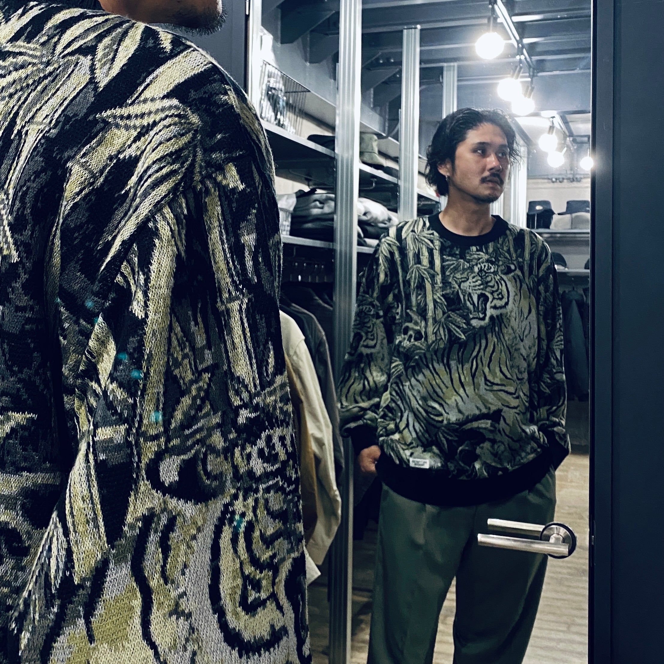 TIM LEHI | JACQUARD SWEATER #OLIVE [23FW-WMK-KN22]