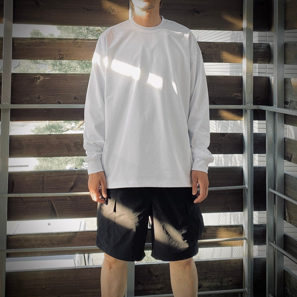 TECH DRAWSTRING TEE L/S #WHITE [BE-31025W]