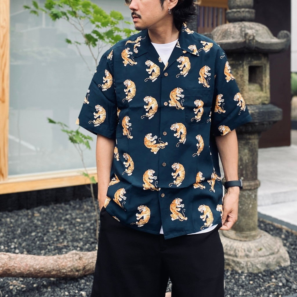 TIM LEHI | HAWAIIAN SHIRT S/S ( TYPE-2 ) #NAVY [26SS-WMS-HI04]