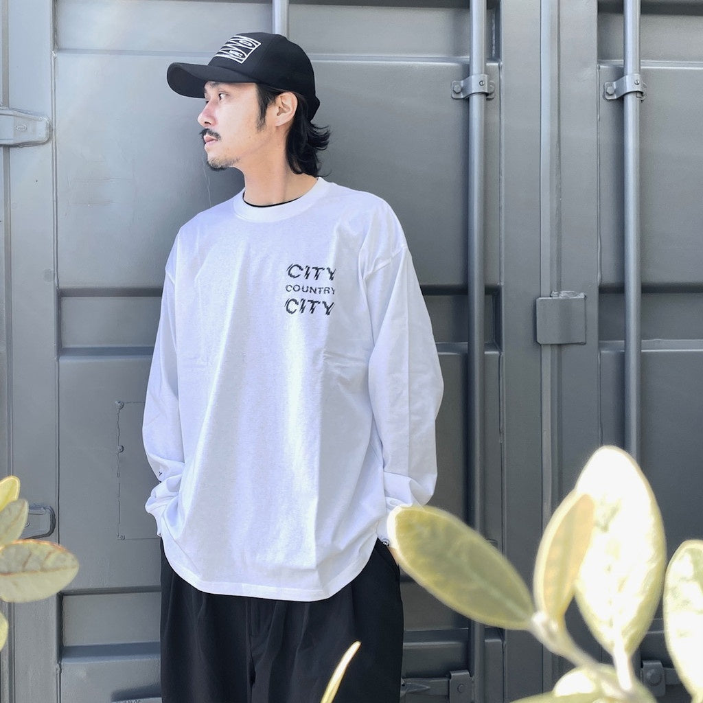 Cotton L/s T-shirt_City Country City #WHITE [CCC-241T004]