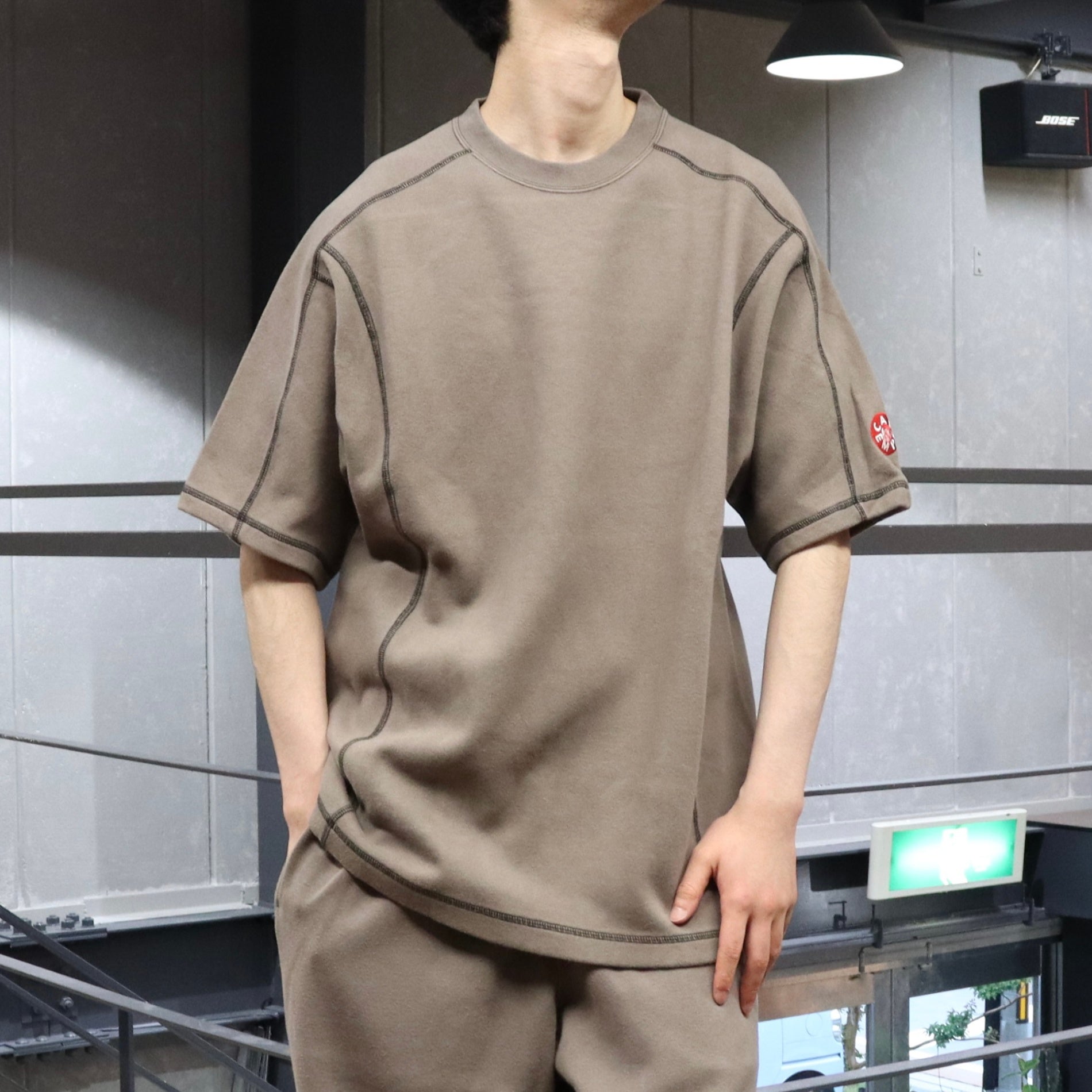 CREW NECK DBL KNIT SHORT SLEEVE #CHARCOAL [CES27CS16]