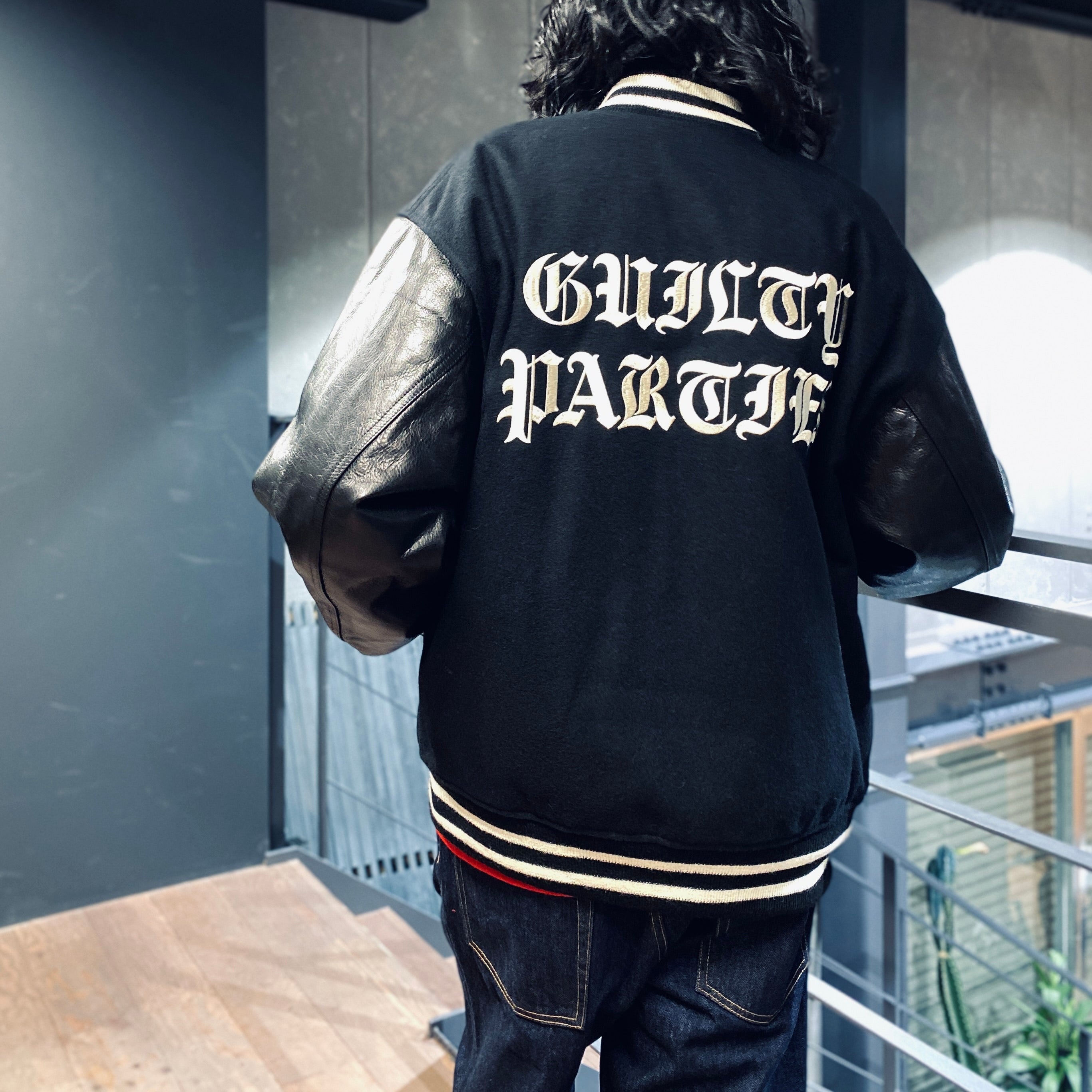 LEATHER VARSITY JACKET -B- -TYPE 2- #BLACK [23FW-WMO-BL07