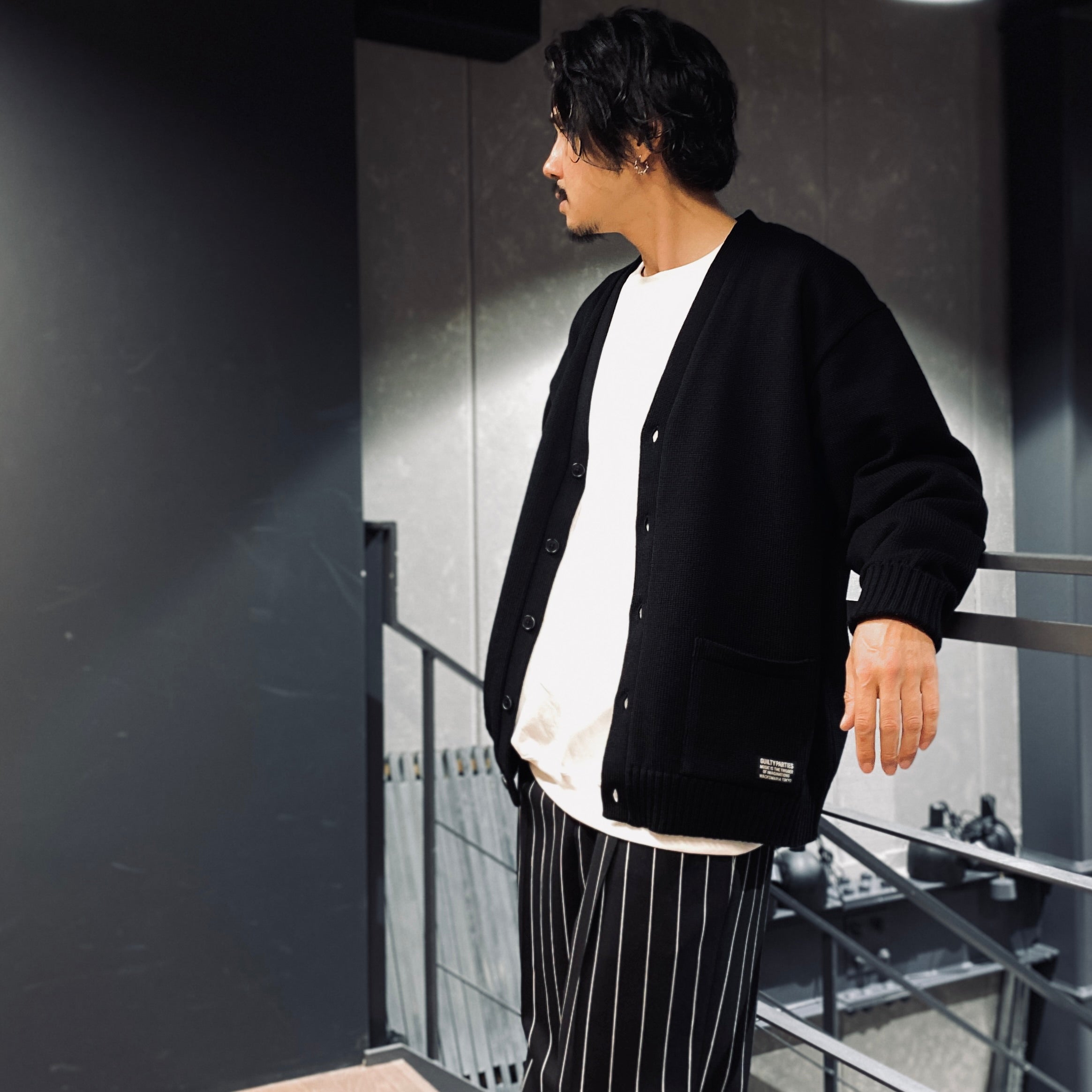 LETTERED CARDIGAN -TYPE 2- #BLACK [23FW-WMK-KN24]